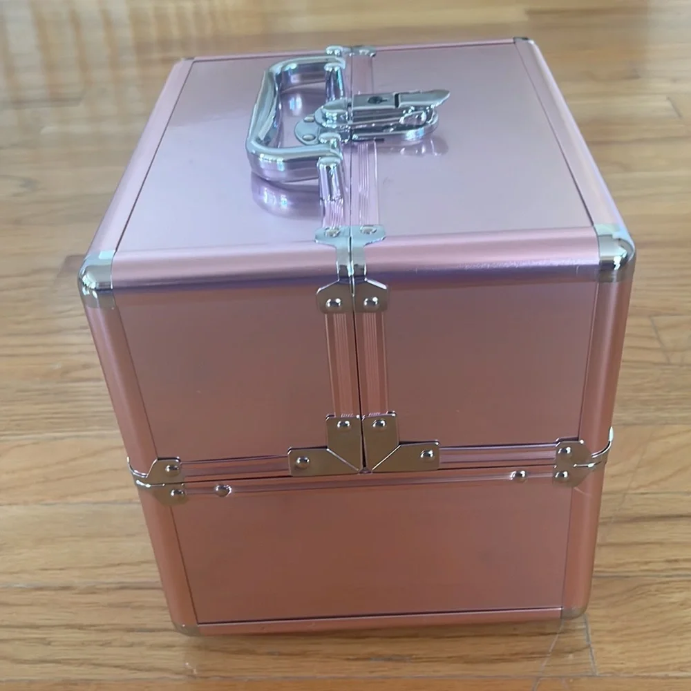 Pink storage box.
